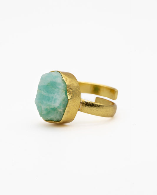 ANILLO HOPE AMAZONITE · BAÑO ORO