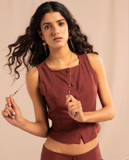 CHALECO DAILY STORIES · MARRÓN