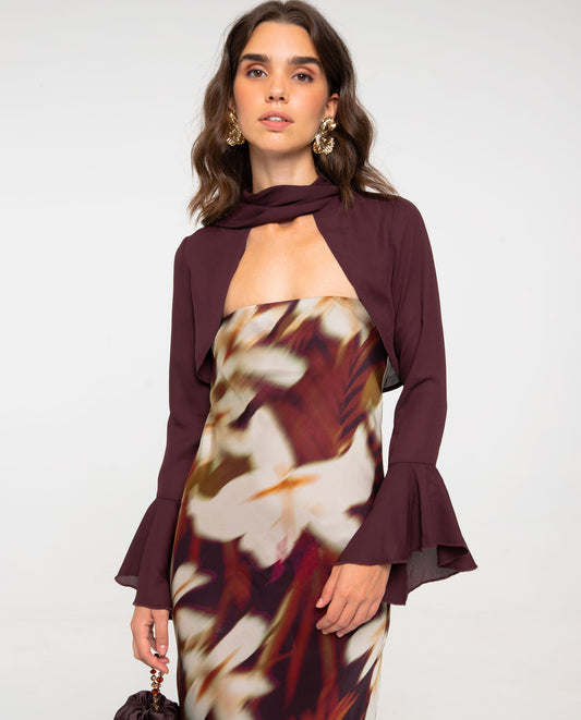 CHAQUETA MANGAS GASA · CIRUELA