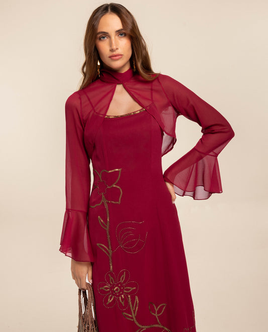 CHAQUETA MANGAS GASA · ROJO