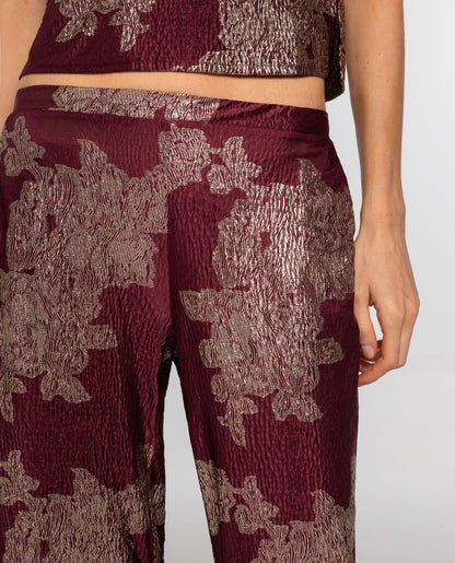 PANTALÓN RUBY BLOOM · BURDEOS